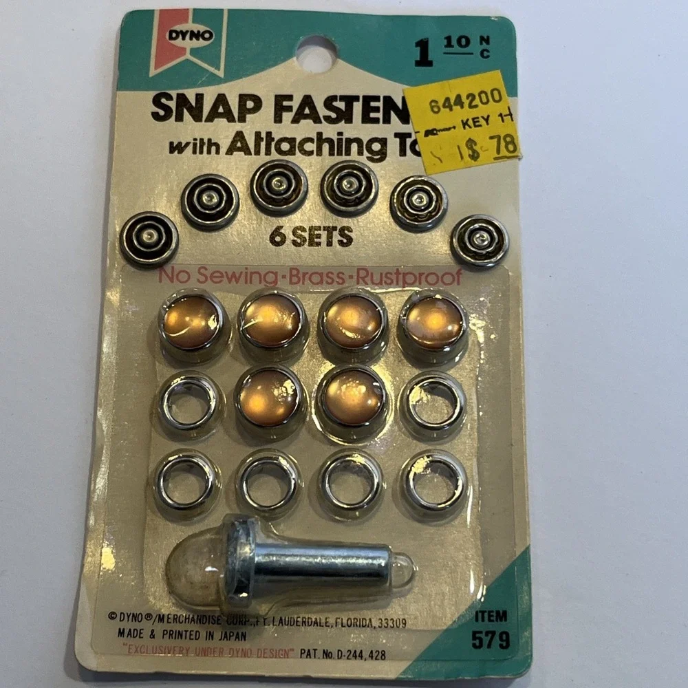 Snap Fasteners with Attaching Tool 6 sets—includes 5 Packages Plus Loose